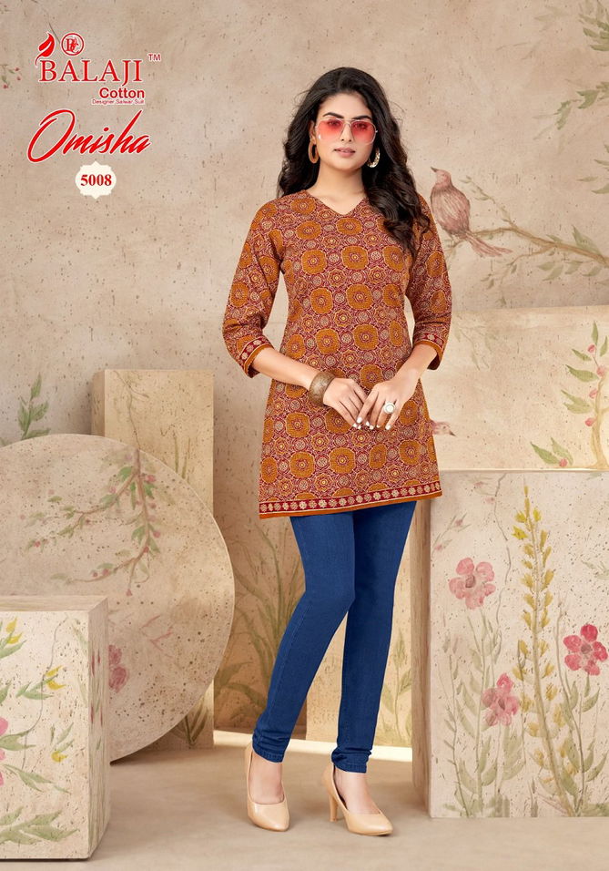 Omisha Vol 5 By Balaji Cotton Tunic Style Short Kurti Wholesale Shop In Surat